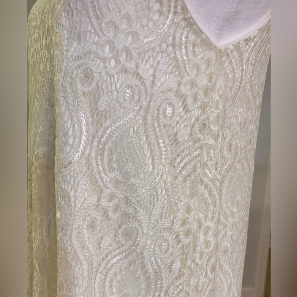 NWT, Pinkblush Maternity Dress, Cream Lace Sleeveless, Size S - Picture 4 of 8